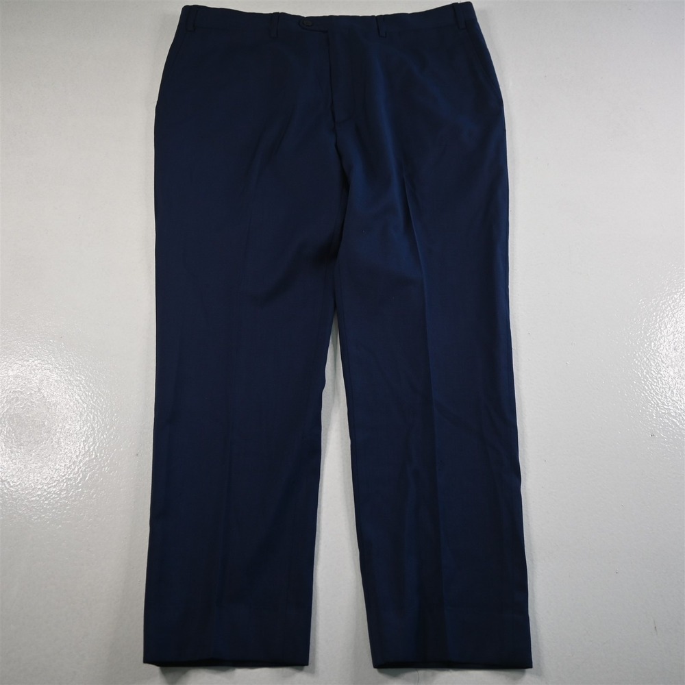 Mirto 36x30 Blue Zignong E Motion Wool‎ Flat Front Travel Slim Mens Pants
